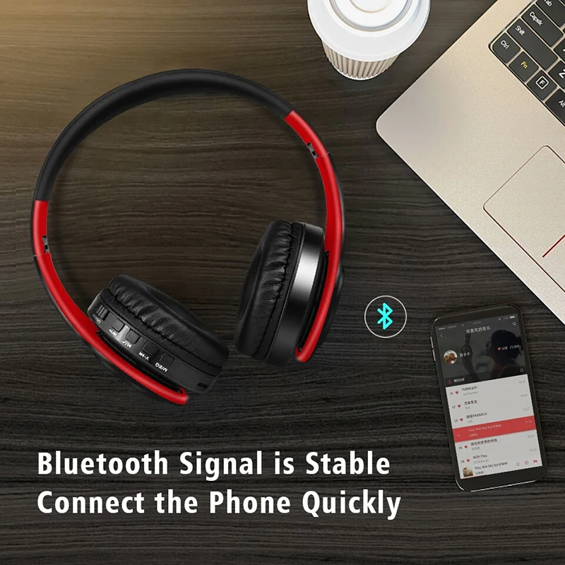 Портативные беспроводные наушники Bluetooth стерео Складная гарнитура регулируемая