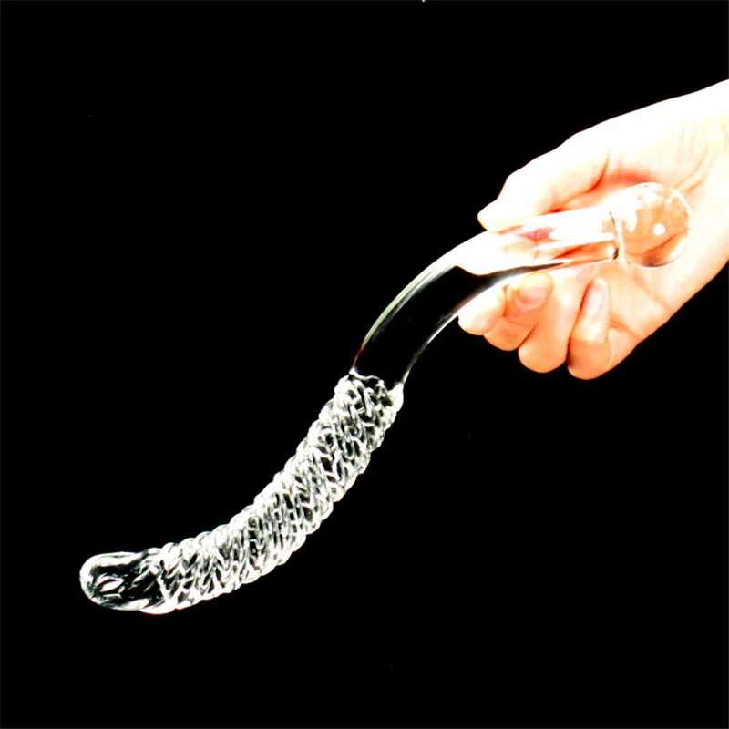 Большой длинный двойные бусины Кристалл Стекло фаллоимитатор искусственный