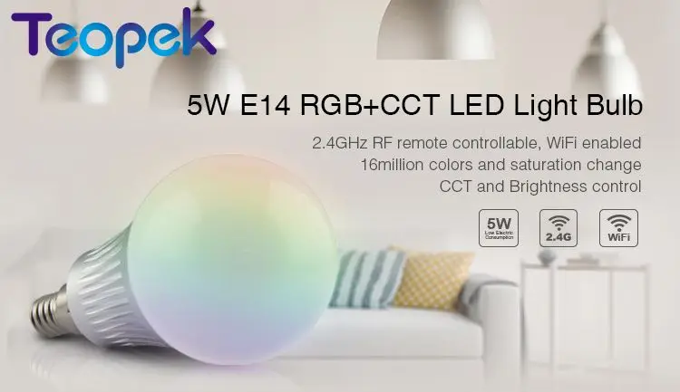 Mi. Светильник 2,4G Беспроводной 5 Вт RGB+ CCT E14 светодиодный лампы FUT013 умная лампа+ WL-iBox1+ 4-Zone РФ Пульт дистанционного управления Управление