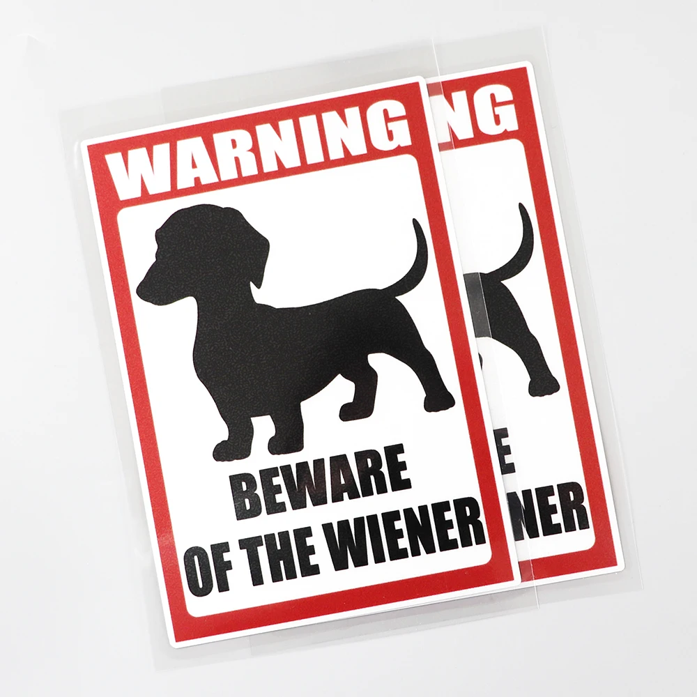 YJZT 10.2CM×14.9CM Dachshund Wiener Dog Warning Decal PVC Car Sticker 12C-0344 | Автомобили и мотоциклы