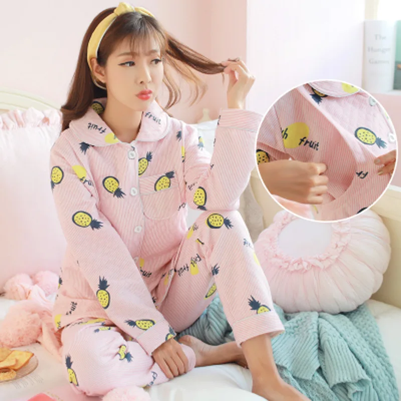 Хлопковый пижамный комплект для кормления Одежда беременных кормящих одежда сна