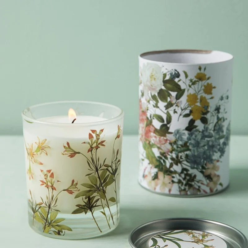 

Crystal Flower Scented Candles Birthday Glass Jars for Vessels Bulk Candles Fragrance Supplies Perfumadas Home Decoration 50LZ