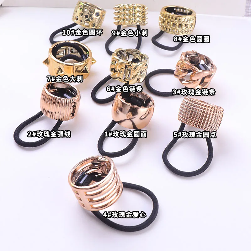 Геометрические эластичные повязки для волос держатель хвоста пряжка кольцо