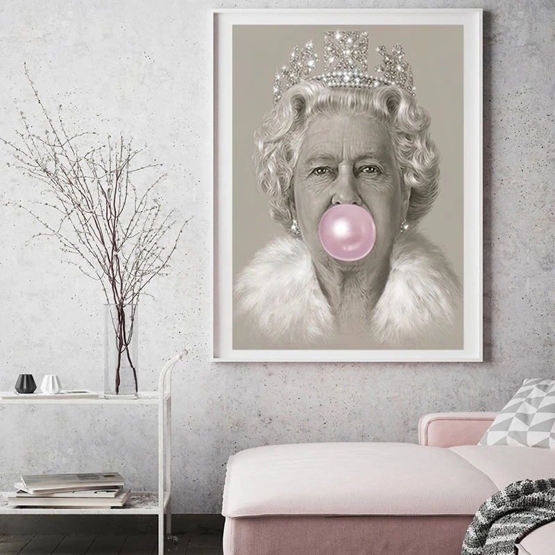 Картина на холсте с изображением королевы Элизабет II |