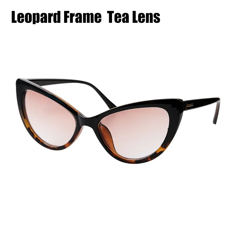Leopard with Tea Len SOOLALA очки для чтения «кошачий глаз» женские и мужские большие очки для чтения+ 0,5 0,75 1,25 1,75 2,25 до 4,0 пользовательские очки для пресбиопии - Цвет оправы: Leopard with Tea Len