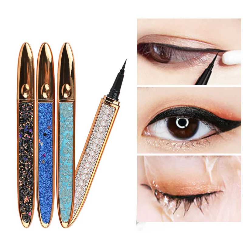 

Eye Makeup Waterproof 2 in 1 Eye Liner Liquid Eyeliner Self-adhesive Diamond Bling Eyelash Liner Glue Magnetic for lashes