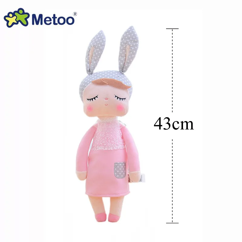 43cm Dreamy pink Metoo кукла Анджела мягкий Игрушечный Кролик мягкие Животные плюшевые игрушки «кролик» Фруктовые Куклы для детей детская одежда для девочек и мальчиков рождественские подарки на день рождения - Цвет: 43cm Dreamy pink