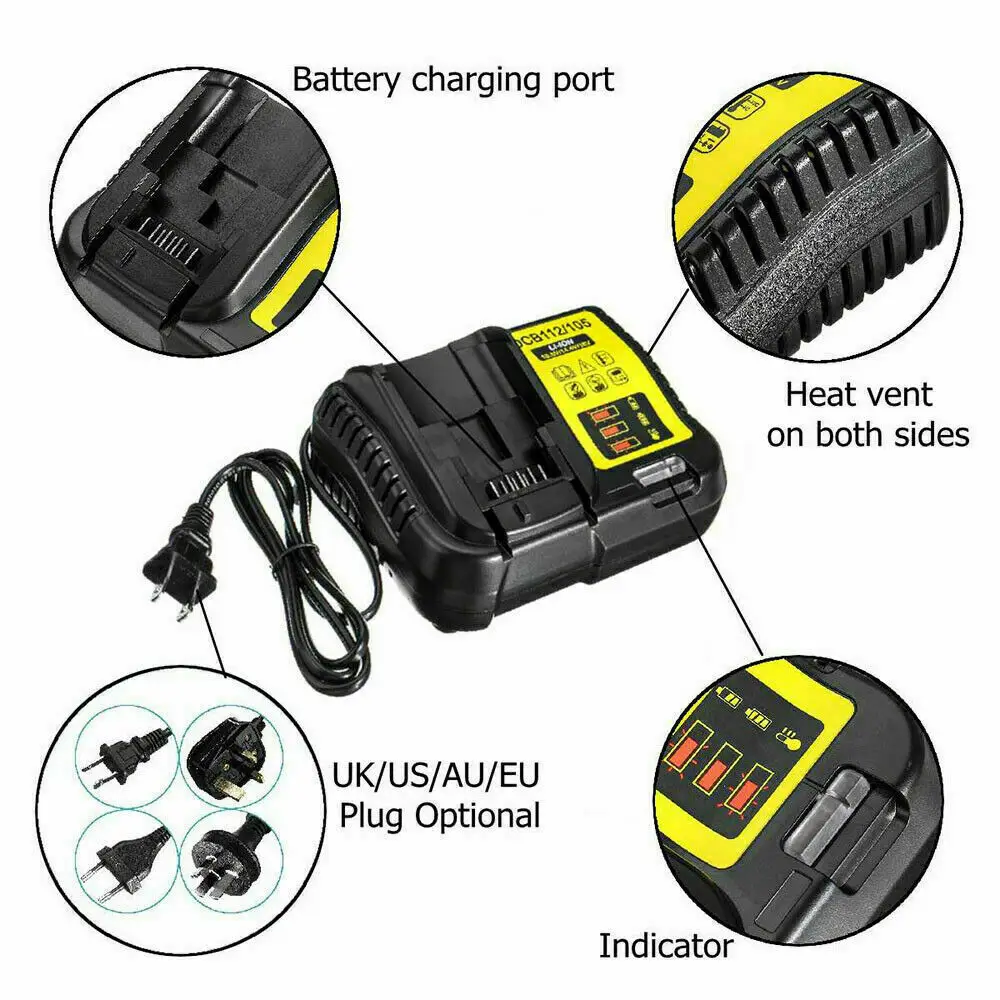 Зарядное устройство для литий-ионных аккумуляторов DCB206 DCB205 или DCB112 Dewalt 10 8 В 12 14 4 18