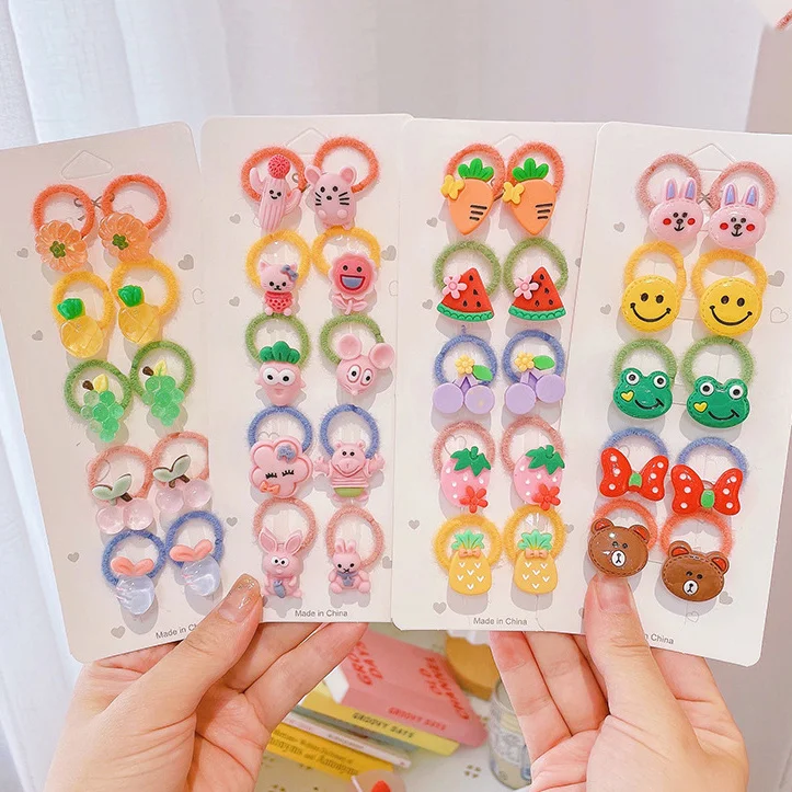 

10PCS Suitable For Children With Less Hair Headwear Kids Elastic Hair Bands Princess Hair Ties Baby Headdress Girls Accessories