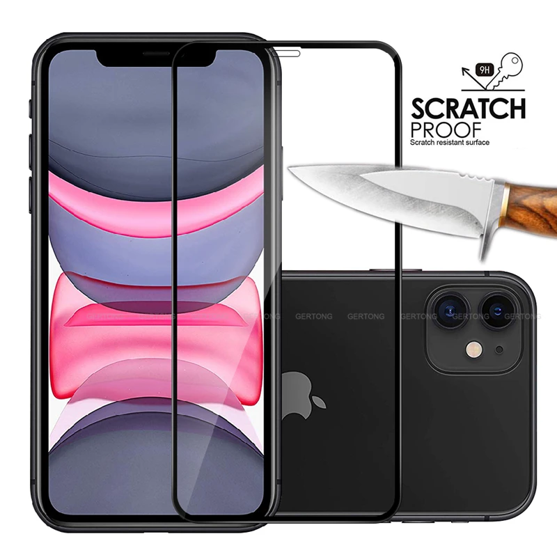 Закаленное стекло 20D для iPhone 7 8 6 6s Plus X 10 защита экрана полное покрытие защитная