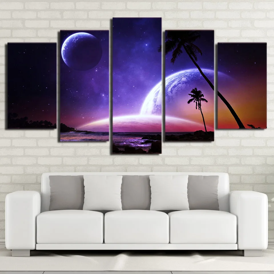 

Wall Art Canvas Painting HD Prints Planet Home Decoration Landscape 5 Pieces Living Room Modular Picture Creative Artwork Poster