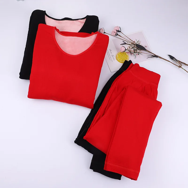 

Комплект термобелья, женская домашняя одежда, нижнее белье, женское длинное зимнее термобелье для похудения с двусторонней шлифовкой