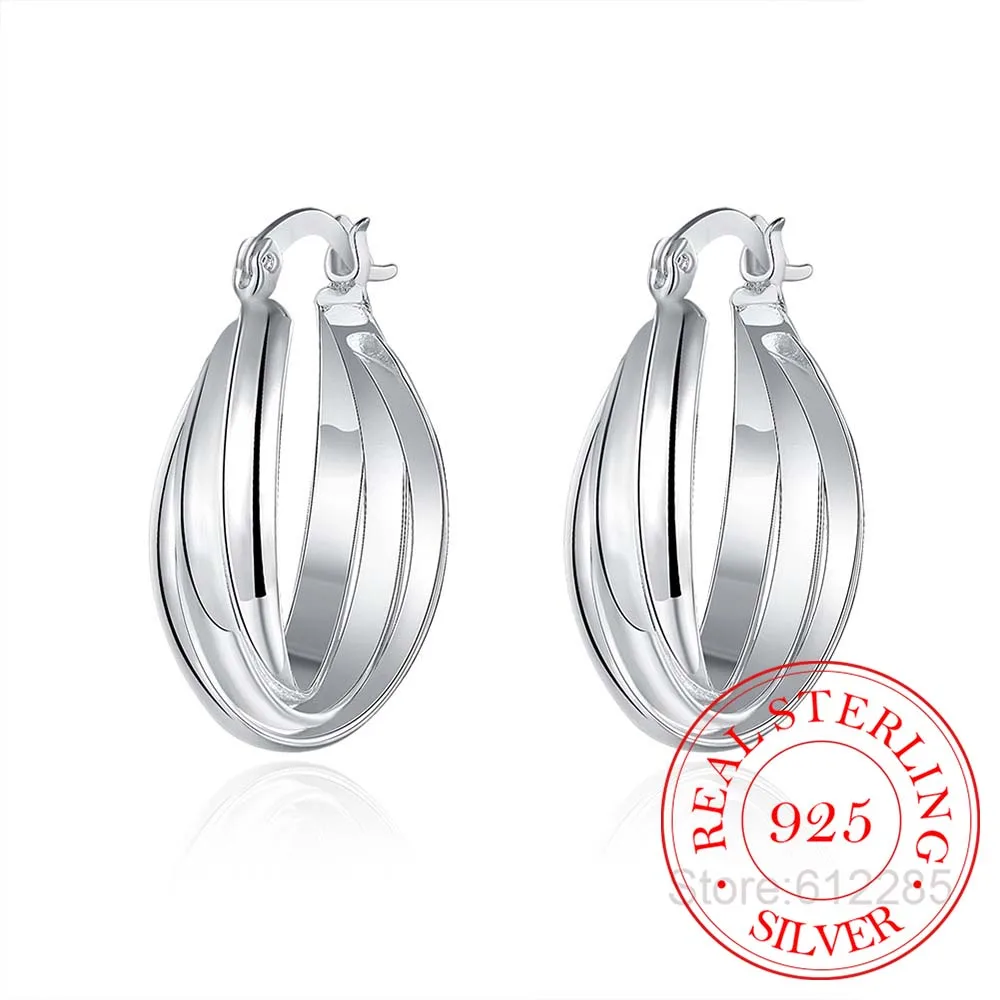 Женские серьги кольца из серебра 925 пробы модные корейские винтажные милые для