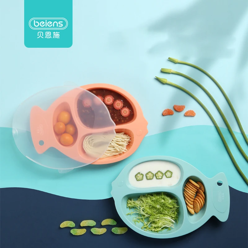 Beiens детская тарелка кормушка Platos Infantil форма рыбы блюда для детей Детская