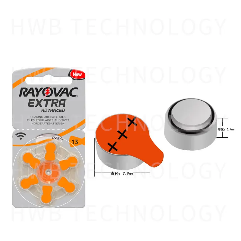 30 шт./лот батареи Rayovac для слухового аппарата высокой производительности.