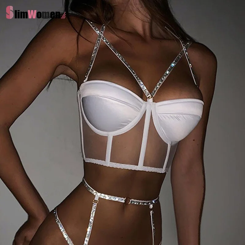 Вечерний сексуальный женский бандажный Топ с блестками корсет топы блестящий