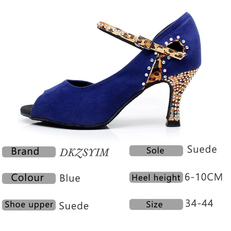 DKZSYIM/женская Танцевальная обувь из замши для латинских танцев Сандалии сальсы