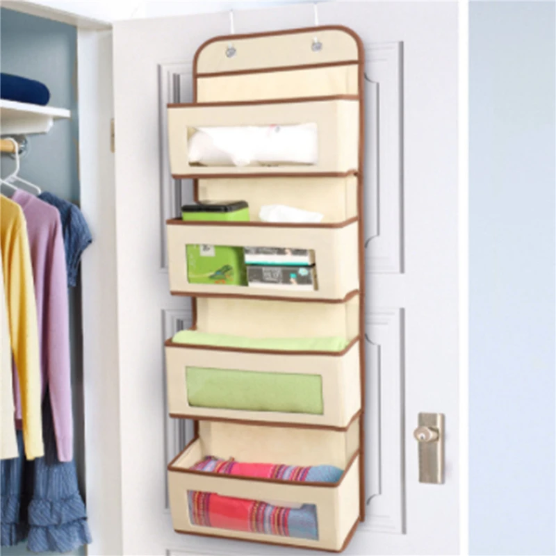 

Storage Bags Door Wall Household Hanging Organizers Sundries Storage And Sorting Lnstallation Transparent Pocket 4 Hook Storage