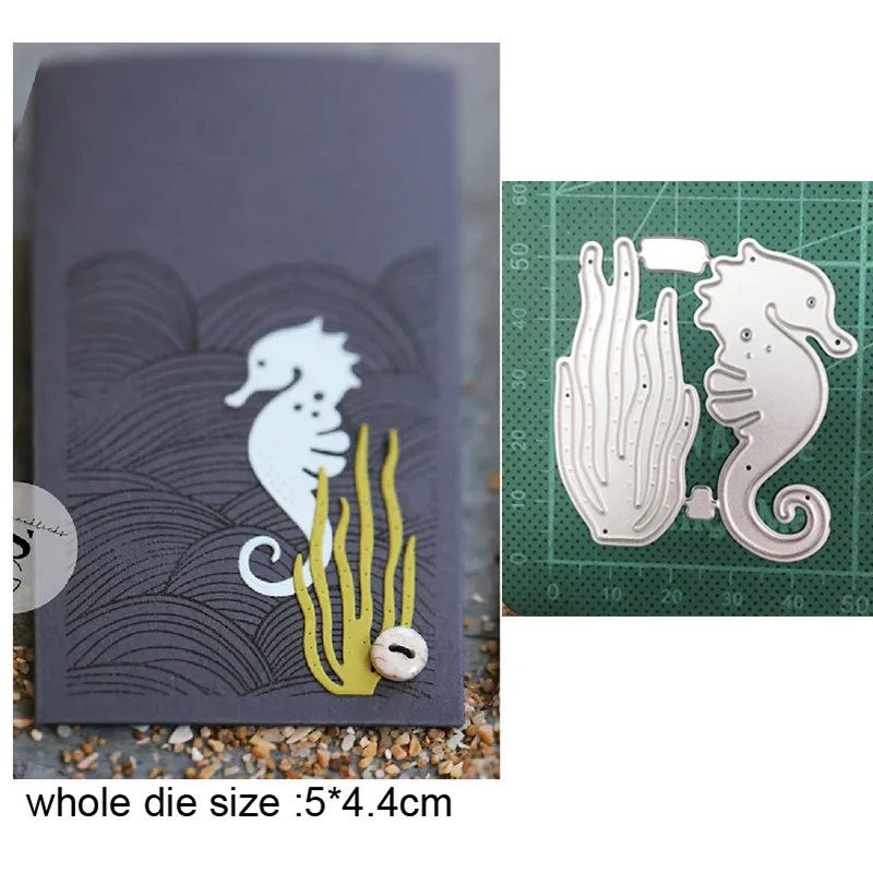 

New Dies For 2021 Seahorse Seaweed Metal Cutting Dies Stencils dies for DIY Scrapbooking dies Embossing Craft Dies Cards Making