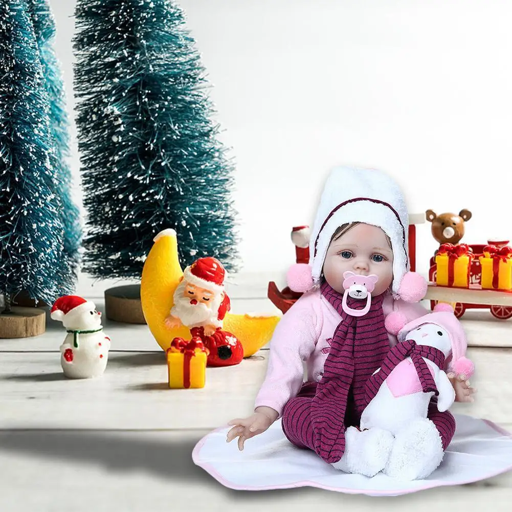 

Необработанная Реалистичная кукла-Новорожденный, 22 дюйма, виниловая силиконовая кукла-девочка ручной работы, детали для рождественской иг...