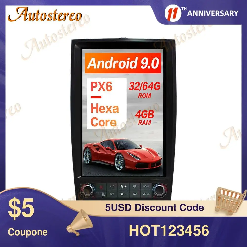 

Vertical Screen Android 9.0 PX6 Car GPS Navigation For Infiniti EX25 2008-2013 Head Unit Multimedia Player Auto Radio Recorder