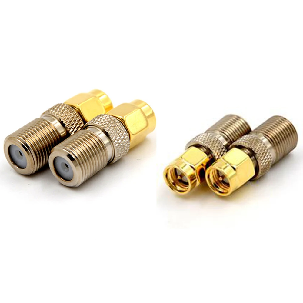 

1/2Pcs F Type Female Jack To SMA Male Plug Straight RF Coaxial Adapter F Connector To SMA Convertor
