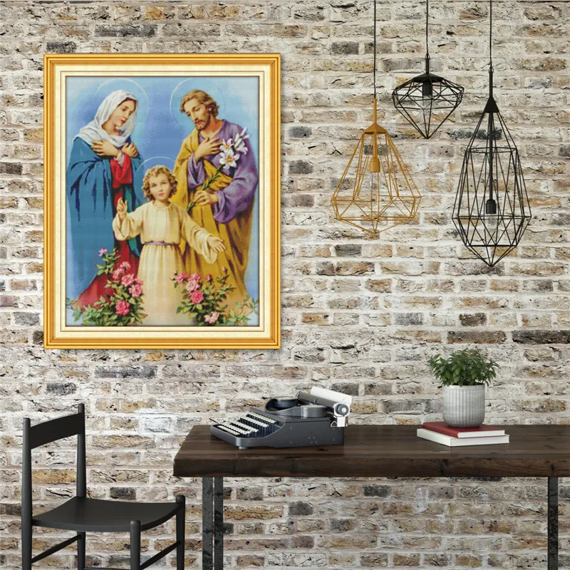 Набор для вышивки крестом Joy Sunday Holy Family наборы рукоделия вышивальные DMC 14CT