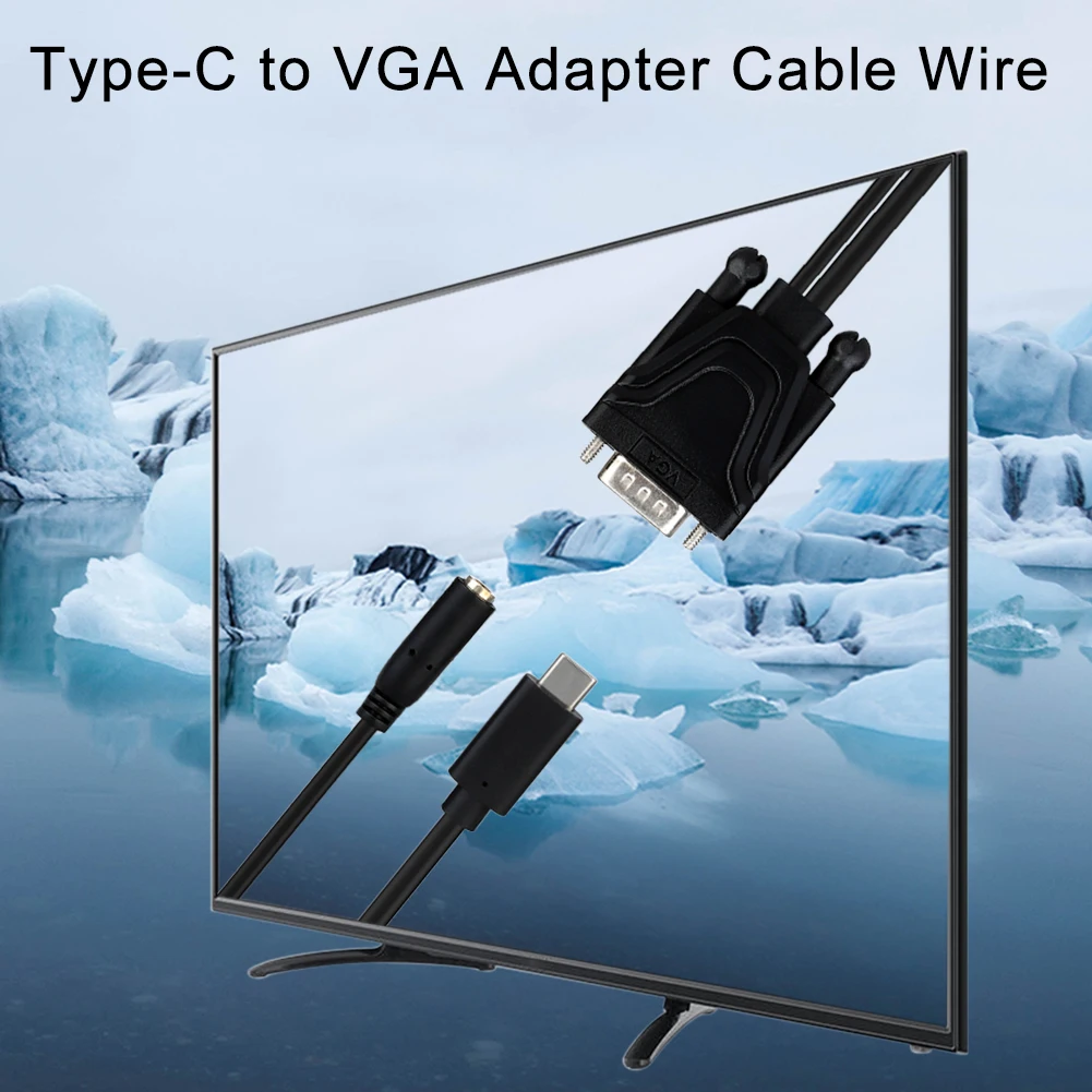 Кабель адаптер type C для VGA провод с 3 5 мм аудио разъемом мама ПК телефонный кабель