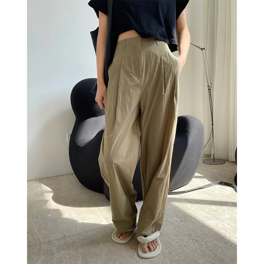 

Summer New Ins Korean Lazy Sunscreen High Waist Casual Pants Wide Leg Loose Lightweight Breathable Slim Pants