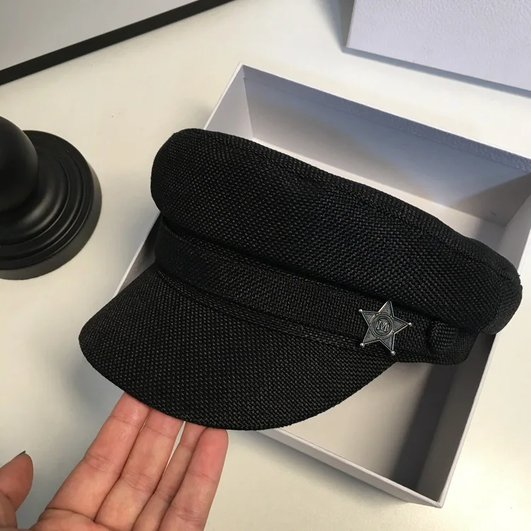 

2021 New Cotton Hemp Thin Octagonal Cap Japanese Casual Navy Wind Report Children's Cap Breathable Beret Fashion
