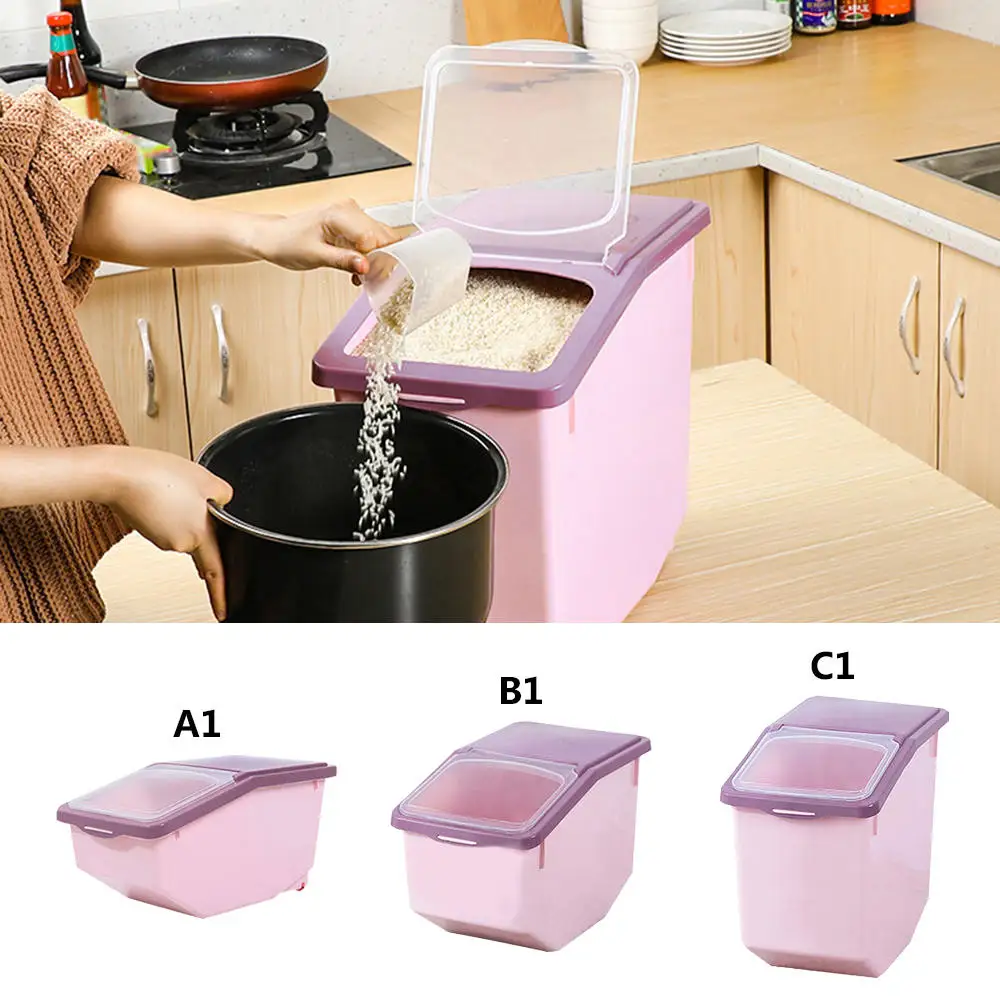 1pc Plastic Grain Storage Box Cereal Bean Rice Case Container Jars Home Kitchen | Дом и сад