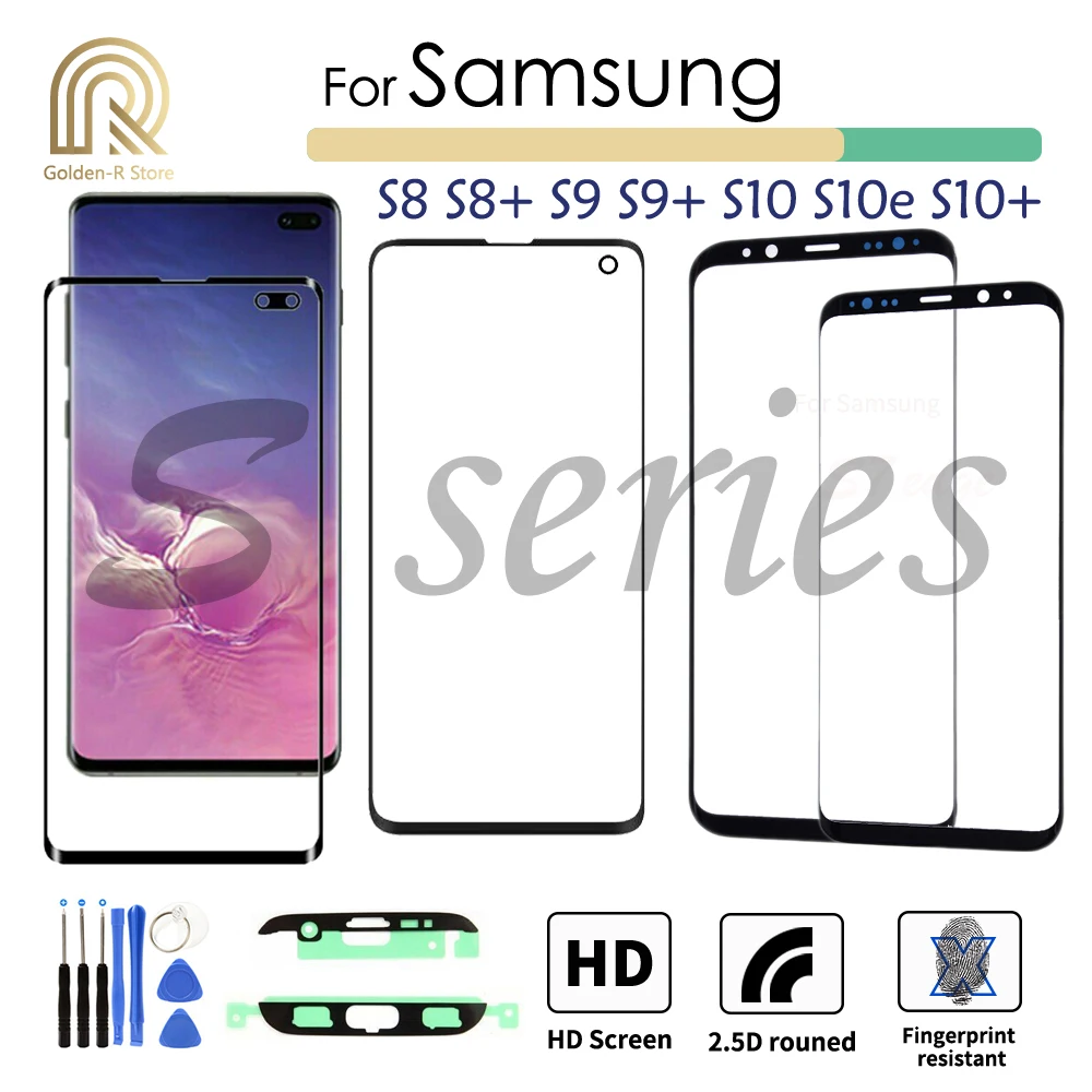 Замена переднего стекла объектива для samsung Galaxy S8 S9 S10 PLUS S10E s8 + Внешняя сенсорная