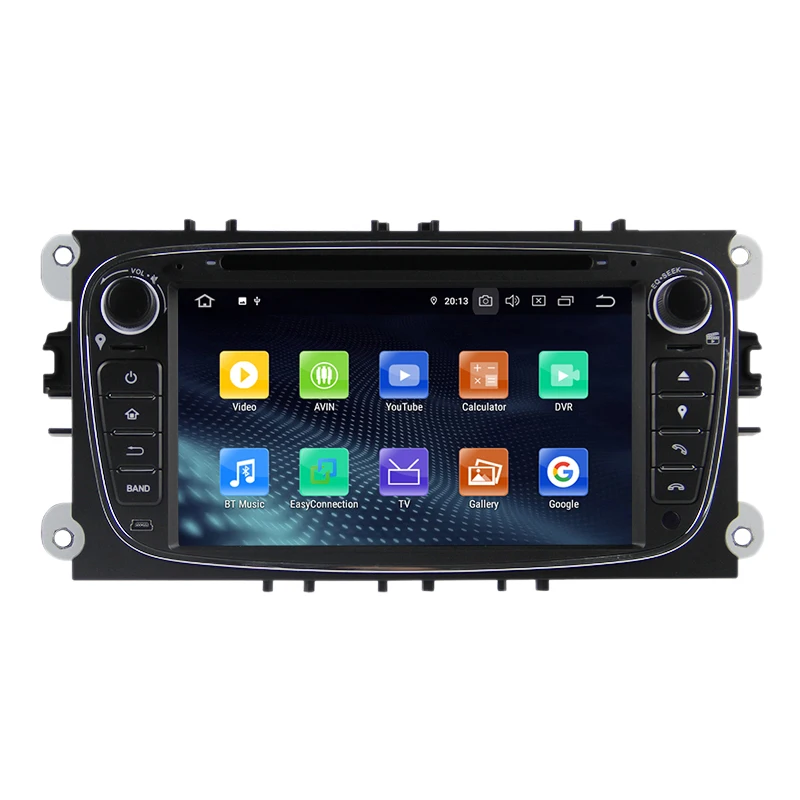 2 Din 7-дюймовый автомобильный DVD-проигрыватель на Android 9.0 с навигацией GPS, поддержкой WIFI, Bluetooth, аудио стерео и радио для Ford Focus.