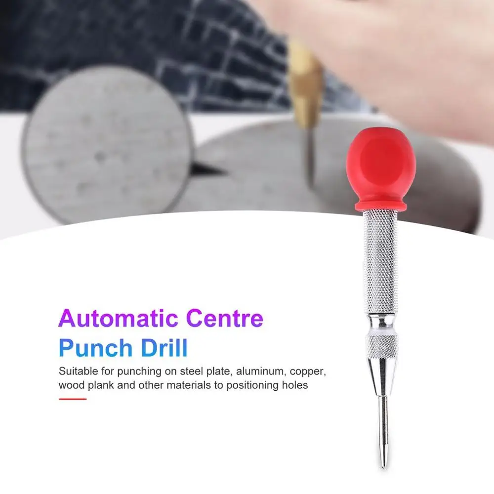 Automatic Center Pin Hole Punch Wood Press Dent Marker Woodworking Tool Spring Loaded Marking Starting Holes | Инструменты