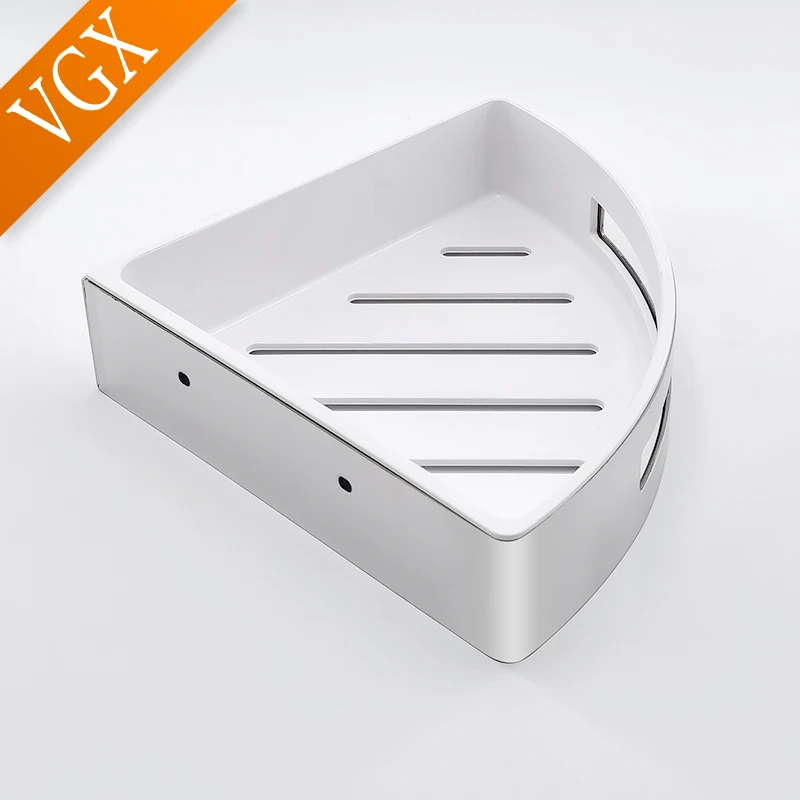 vgx bathroom shower trangle shelf corner storage rack organizer wall mounted shelves stainless steel basket kitchen accessories free global shipping