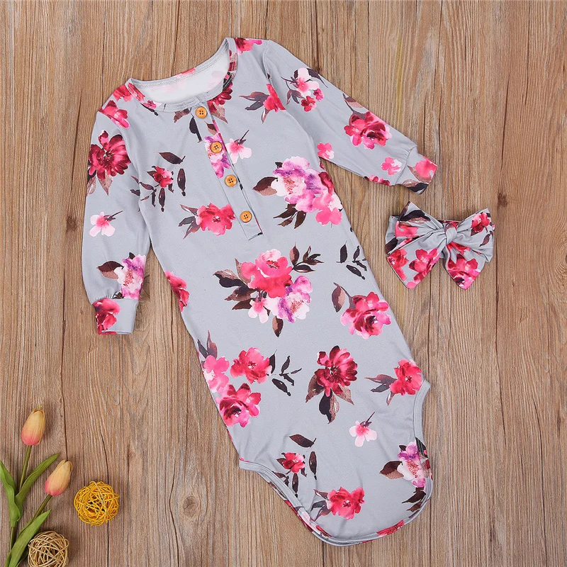 

2 шт., хлопковый спальный мешок с длинным рукавом и цветочным принтом