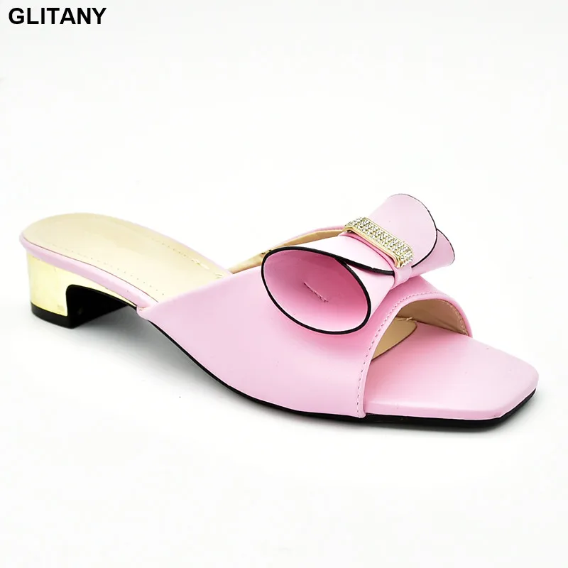 Женские шлепанцы на низком каблуке из искусственной кожи роскошная дизайнерская