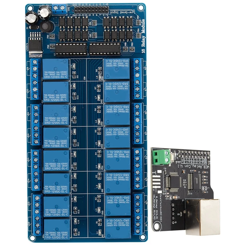 

Newest Ethernet Control Module Lan Wan Network Web Server RJ45 Port 16 Channel Relay Is Ethernet Controller Board.RJ45 Interface