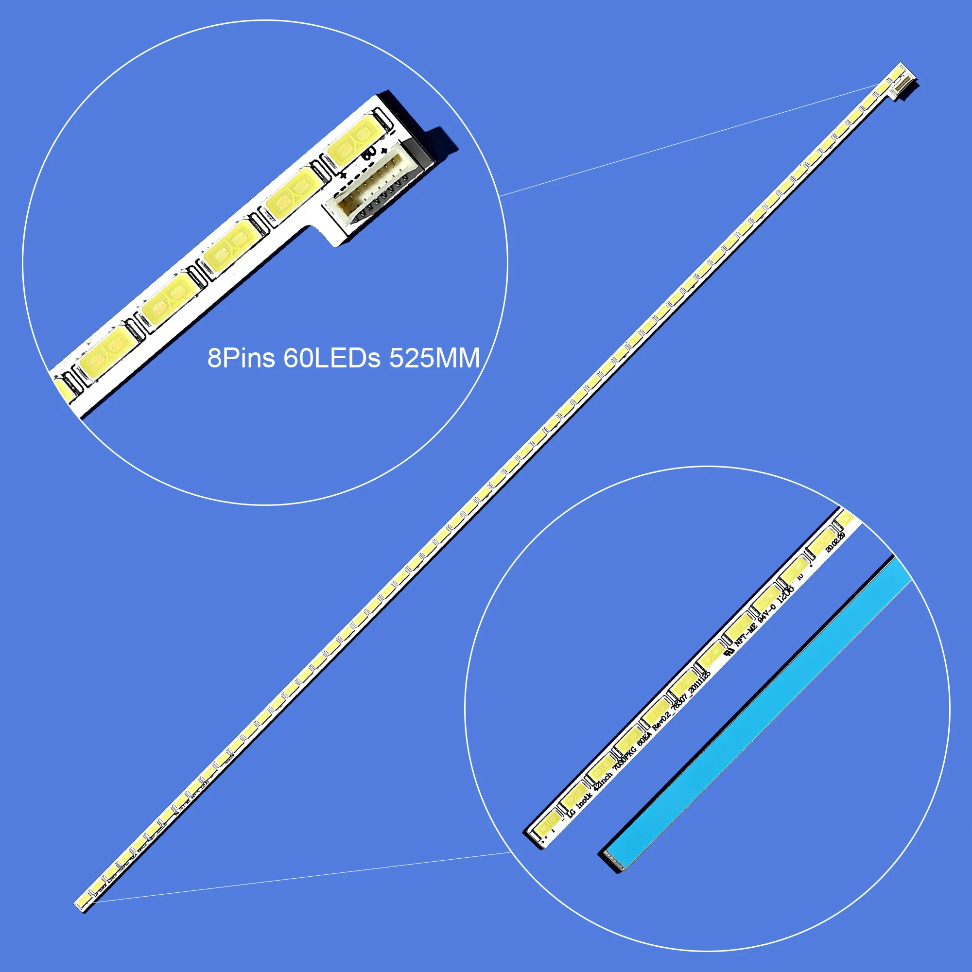 

Светодиодная лента для подсветки LG 42LS570T 42LS570S 42LS575S T420HVN01.0 42 дюйма 7030PKG 60ea 74.42T23.001-2-DS1, 60 светодиодов, светодиодный мм