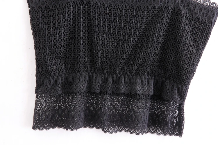 Lace Tanks Top Casual Vest Crochet Hollow Pure Color Elastic Short Beautiful Back Suspension Strap Streetwear | Женская одежда