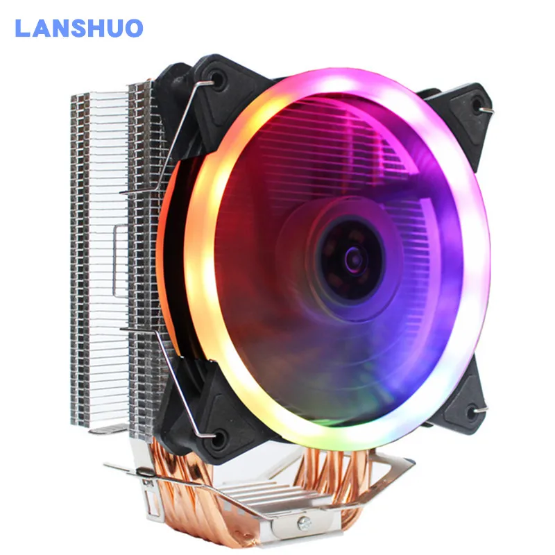 

6 Heatpipe 3/4PIN 12CM RGB LED Computer CPU Cooler Fan Cooling Heatsink Radiator for Intel LGA 1150/1151/1155/1156/775/1366 AMD