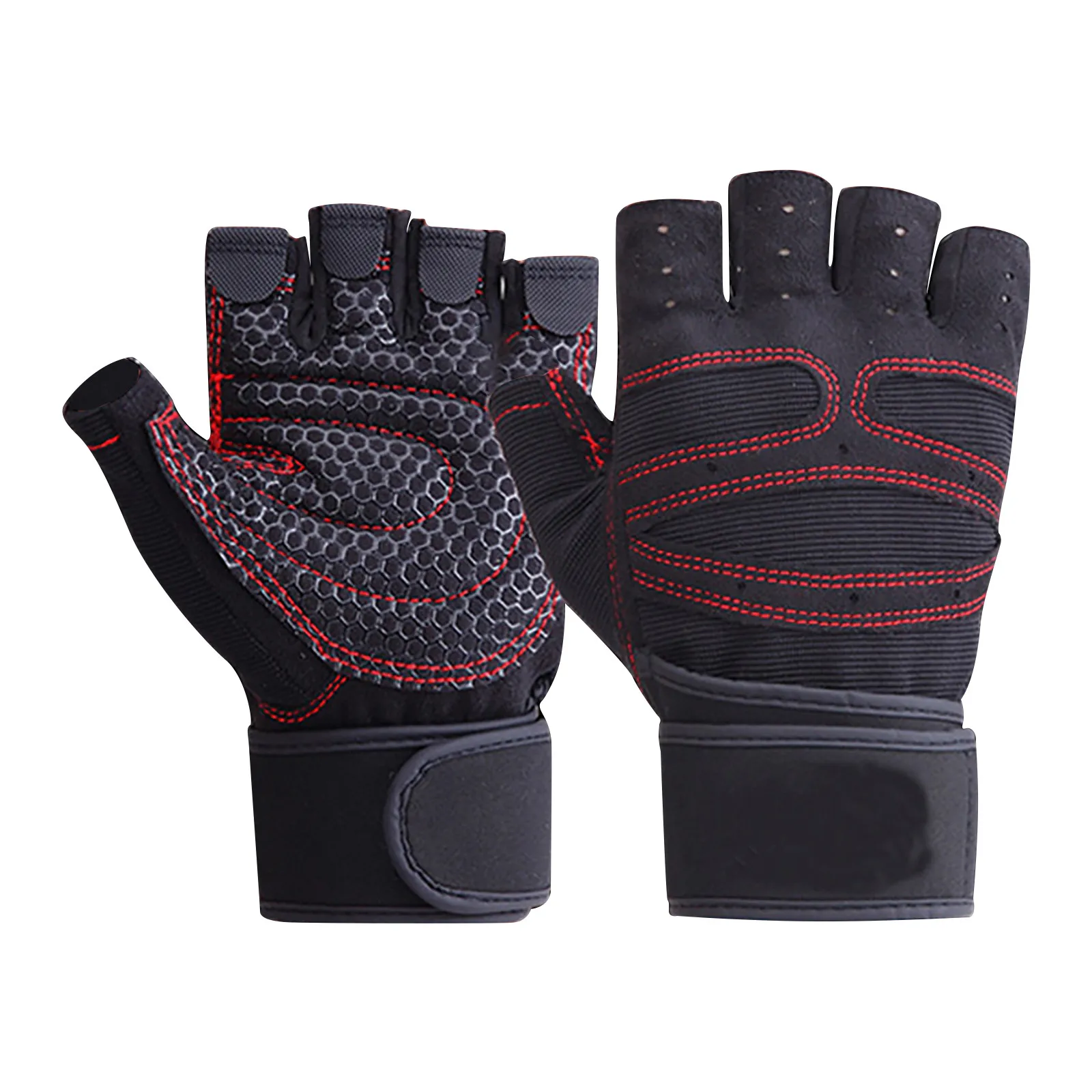 Перчатки для тяжелой атлетики мужчин и женщин митенки на полпальца тренировок в