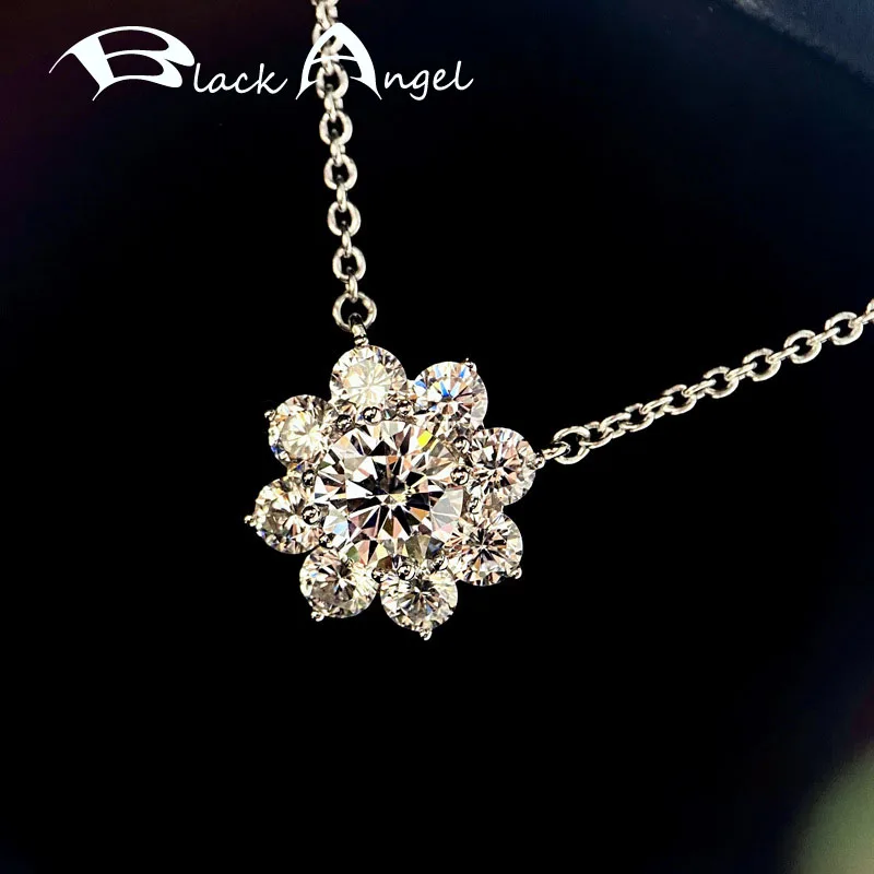

BLACK ANGEL 2021 Inset Bright Luxury Zircon Wedding Jewelry Set Sunflower Necklace Same Earrings Ring For Women Engagement Gift