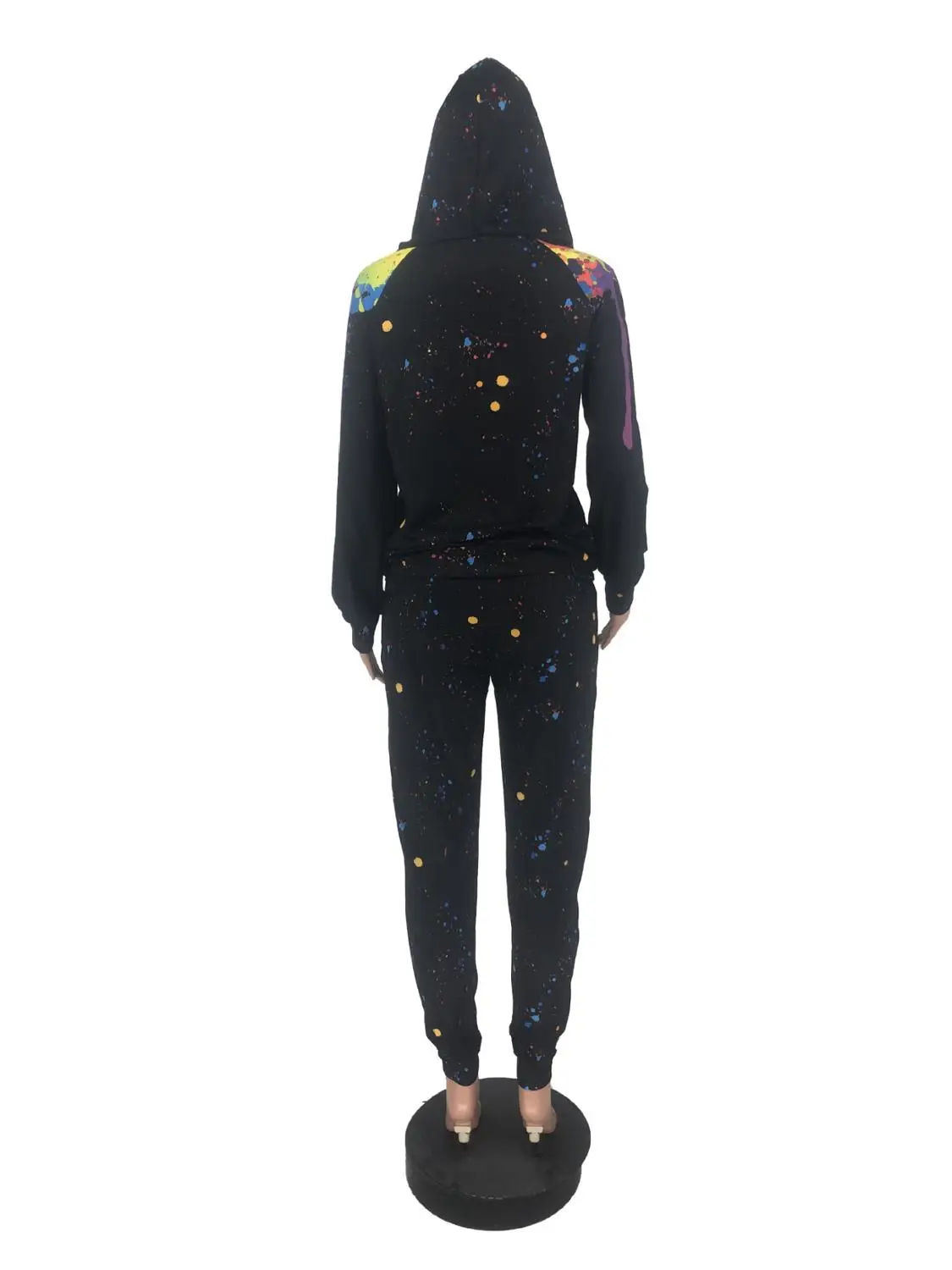 

Fall 2020 new graffiti print sports two piece set fashion casual o-neck long sleeve T-shirt and trousers women's set