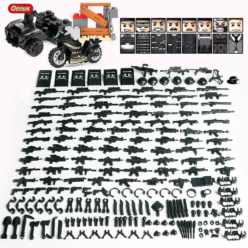 8 шт. мини-фигурки полицейских военные маленькие строительные блоки современные