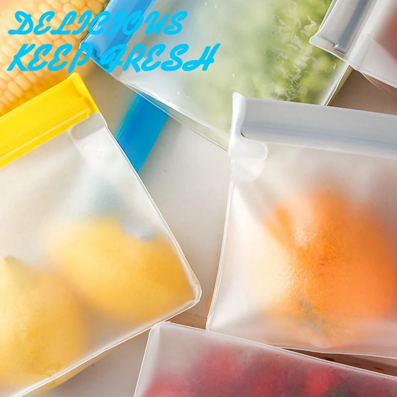 6 шт. многоразовые пластиковые пакеты на молнии для хранения продуктов | Дом и сад