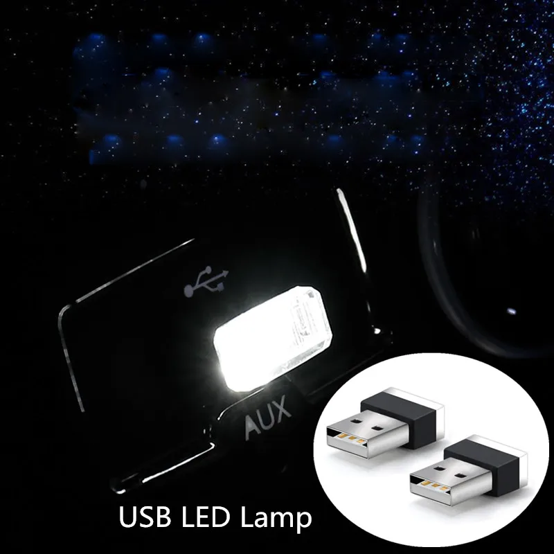 1 шт. мини-светодиод машины светильник лампа авто Интерьер USB атмосферный свет Plug And Play Декор лампа аварийный светильник ing Pc автомобильные аксессуары