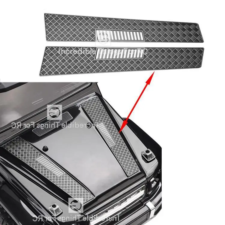 

1pair Metal Engine Cover Hood Anti-skateboard Decoration For 1/10 RC Crawler Car Trax TRX6 G63 TRX4 G500 OP Accessories Part
