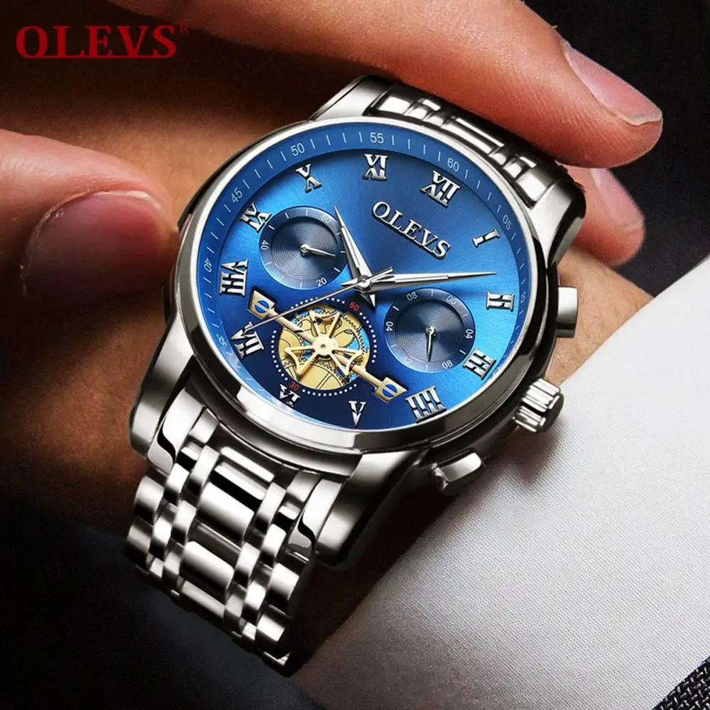 Часы наручные мужские с хронографом повседневные спортивные брендовые