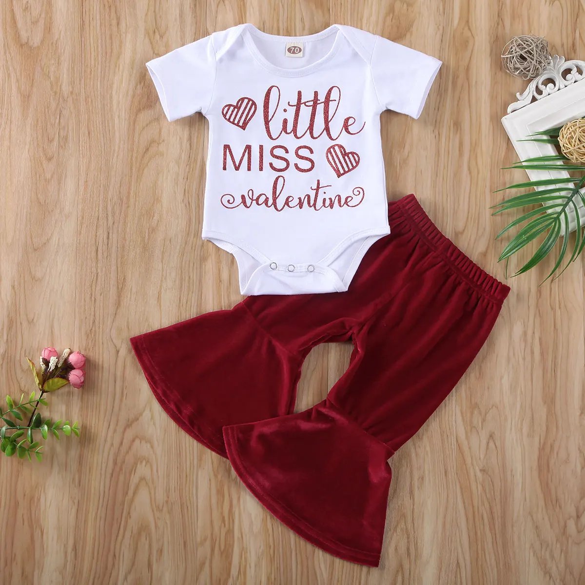 Одежда на День святого Валентина для маленьких девочек от 0 до 24 месяцев боди с